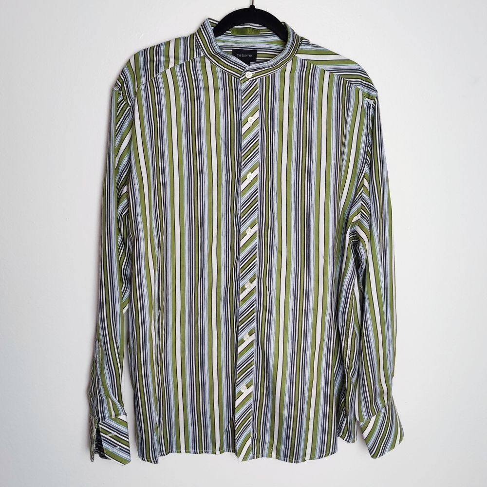 Liz Claiborne Women's Modern Fit Striped Button Down Blouse, Size XL